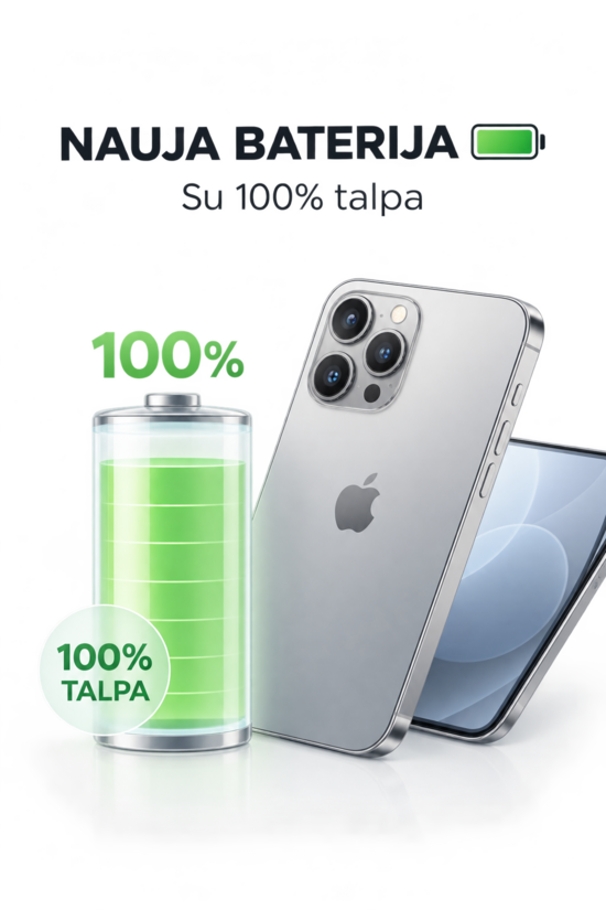 Nauja baterija (100% talpa)