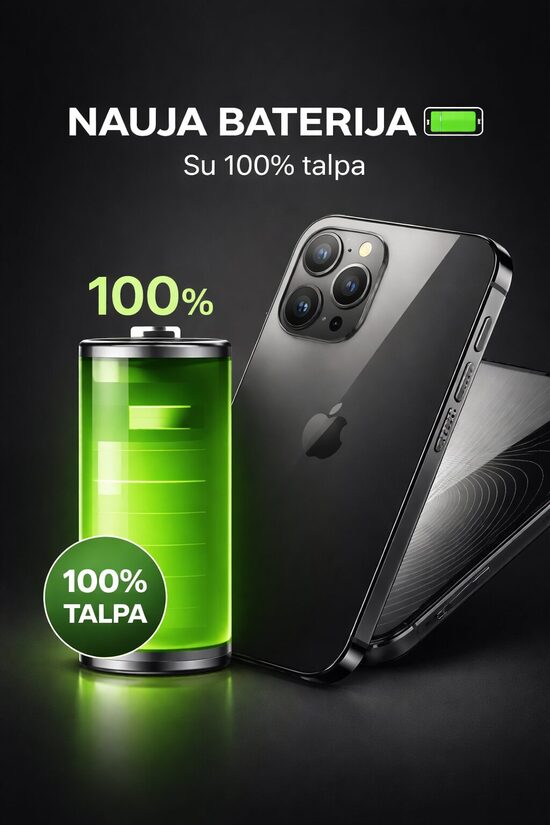 Nauja baterija (100% talpa)
